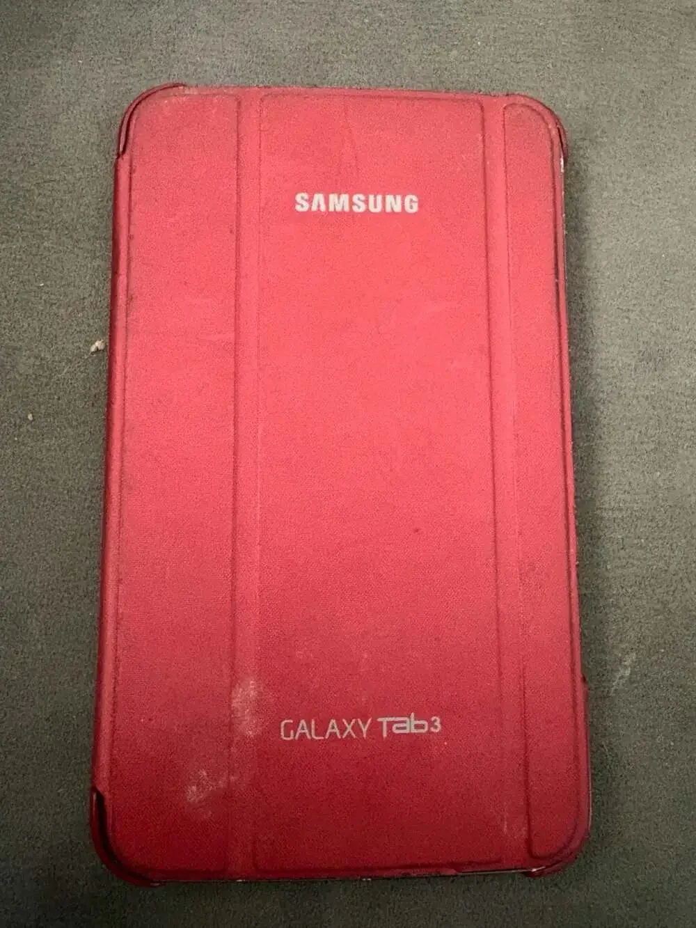 Samsung Galaxy Tab 3 Red Tablet SM-T210 For Parts or Repair Untested w/ Case